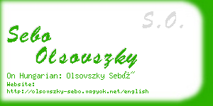 sebo olsovszky business card